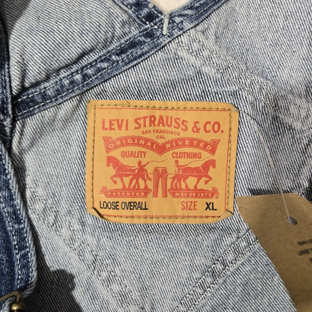 $120 Levis Workwear Loose Overalls Mens Size XL Denim Cotton Blue